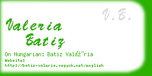 valeria batiz business card